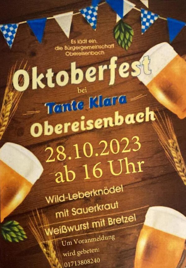 Oktoberfest am 28.10.2023 | Gerne Voranmelden!